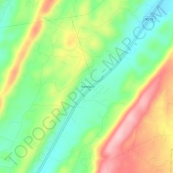 Topografische Karte Remlap, Höhe, Relief