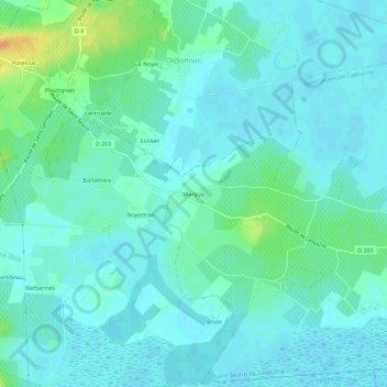 Topografische Karte Marque, Höhe, Relief