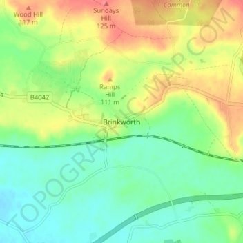 Topografische Karte Brinkworth, Höhe, Relief
