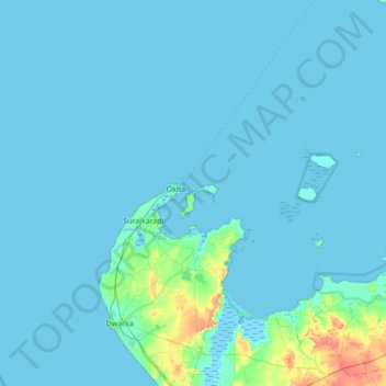 Topografische Karte Bet Dwarka, Höhe, Relief