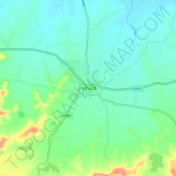 Topografische Karte Pathardi, Höhe, Relief