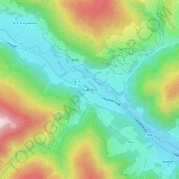 Topografische Karte Haidenbach, Höhe, Relief