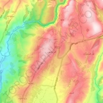 Topografische Karte Marjayoun, Höhe, Relief