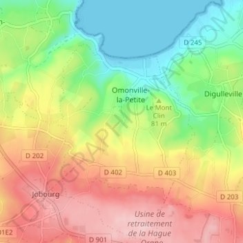 Topografische Karte Le Val, Höhe, Relief