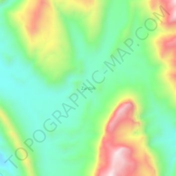 Topografische Karte Zardak, Höhe, Relief