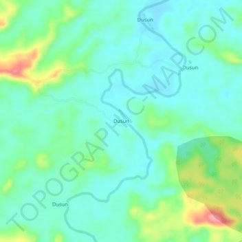 Topografische Karte Dusun, Höhe, Relief
