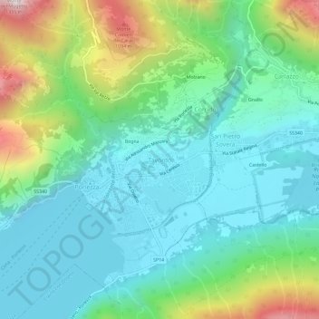 Topografische Karte Tavordo, Höhe, Relief