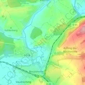 Topografische Karte Heckling, Höhe, Relief