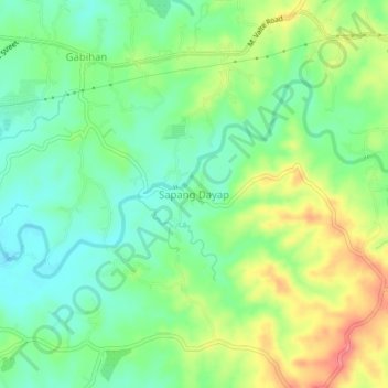 Topografische Karte Sapang Dayap, Höhe, Relief