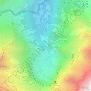 Topografische Karte Hôtellerie du Cirque, Höhe, Relief