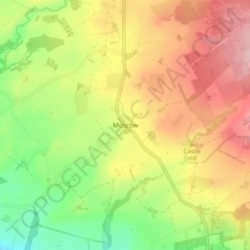 Topografische Karte Moscow, Höhe, Relief