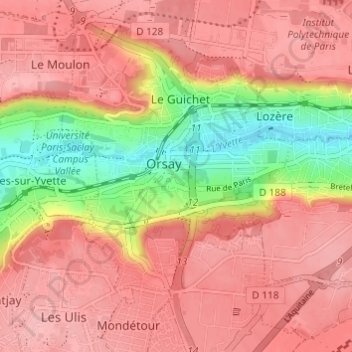 Topografische Karte La Bouvêche, Höhe, Relief
