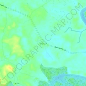 Topografische Karte Itajura, Höhe, Relief