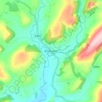 Topografische Karte Pumsaint, Höhe, Relief