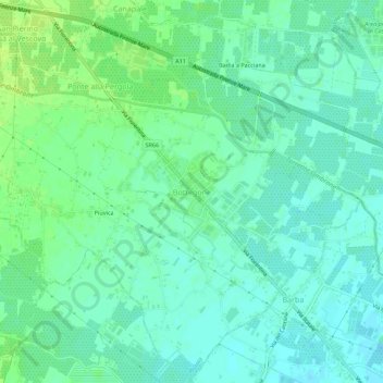 Topografische Karte Bottegone, Höhe, Relief