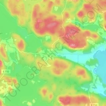 Topografische Karte Borkhult, Höhe, Relief