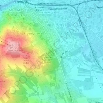 Topografische Karte P-16, Höhe, Relief