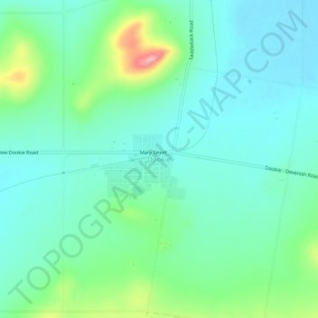Topografische Karte Dookie, Höhe, Relief
