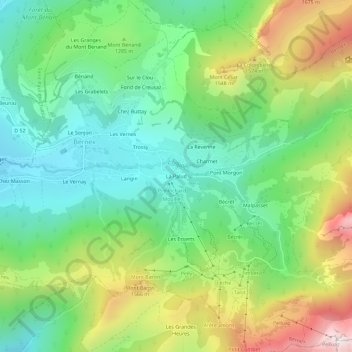 Topografische Karte La Palud, Höhe, Relief