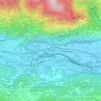 Topografische Karte San Giuliano, Höhe, Relief