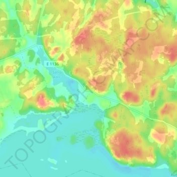 Topografische Karte Fröjerum, Höhe, Relief