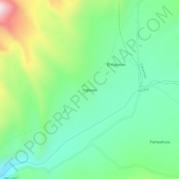 Topografische Karte Titijones, Höhe, Relief