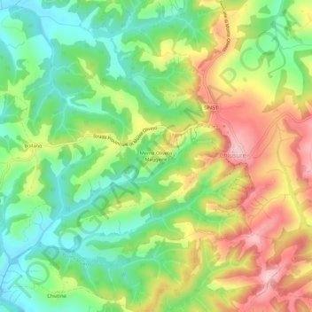 Topografische Karte Monte Oliveto Maggiore, Höhe, Relief
