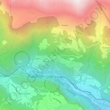 Topografische Karte Vigera, Höhe, Relief