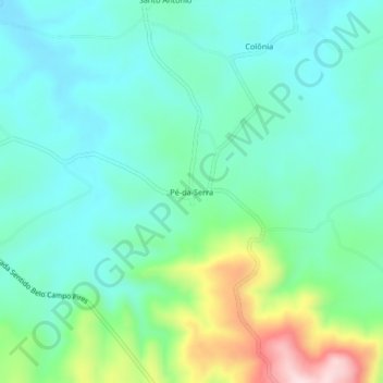 Topografische Karte Pé-da-Serra, Höhe, Relief