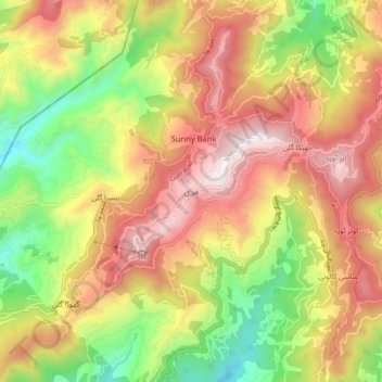 Topografische Karte Murree, Höhe, Relief