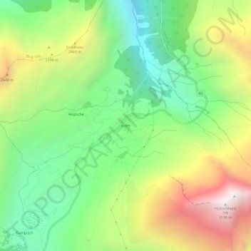Topografische Karte Kulm, Höhe, Relief