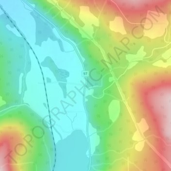 Topografische Karte Monte Lake, Höhe, Relief