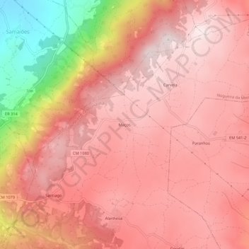 Topografische Karte Maços, Höhe, Relief