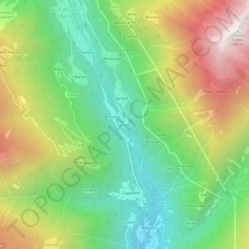 Topografische Karte Scilironi, Höhe, Relief
