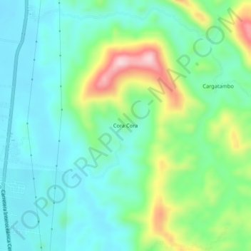 Topografische Karte Cora Cora, Höhe, Relief