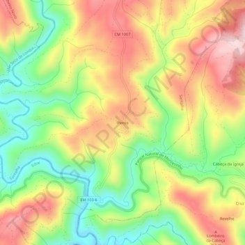 Topografische Karte Penso, Höhe, Relief