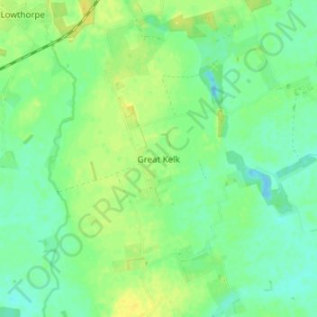 Topografische Karte Great Kelk, Höhe, Relief
