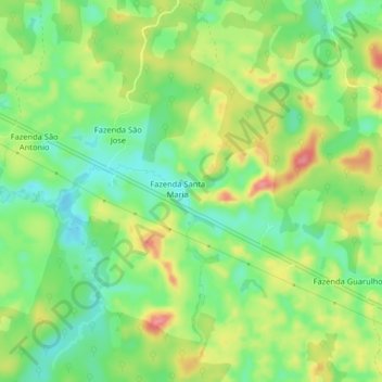 Topografische Karte Fazenda Jandaia, Höhe, Relief