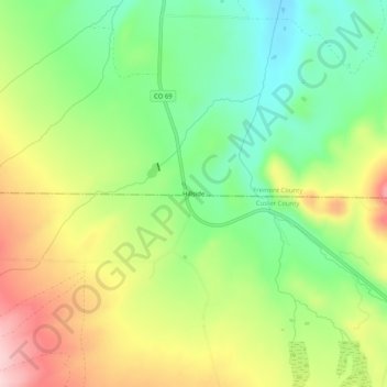 Topografische Karte Hillside, Höhe, Relief
