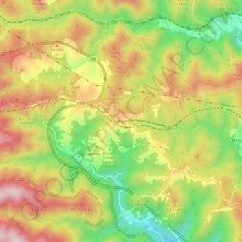 Topografische Karte Cadibona, Höhe, Relief