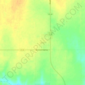 Topografische Karte Turpin, Höhe, Relief