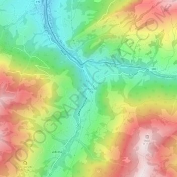 Topografische Karte Zollhaus, Höhe, Relief