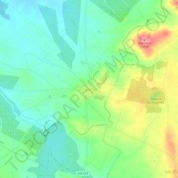 Topografische Karte Trigaches, Höhe, Relief