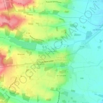 Topografische Karte Ferrende, Höhe, Relief