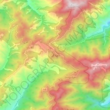 Topografische Karte Nathia Gali, Höhe, Relief