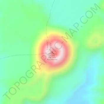 Topografische Karte Volcán Puca Mauras (Ver Cerro Puca Mauras), Höhe, Relief