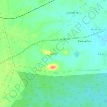 Topografische Karte Mamon, Höhe, Relief