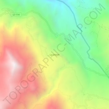 Topografische Karte La Union, Höhe, Relief