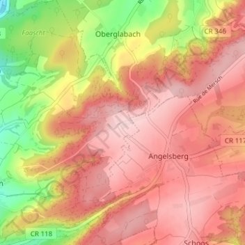 Topografische Karte Beringerberg, Höhe, Relief