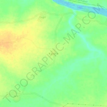 Topografische Karte Kautha, Höhe, Relief